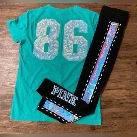Victoria's Secret  Pink Mermaid Bling Outfit set M - Picture 1 of 16